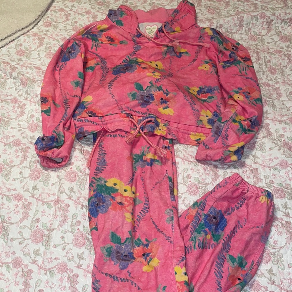 LoveShackFancy floral sweatsuit set